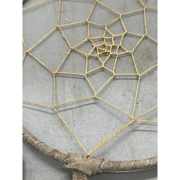 Dream catcher string beads feathers leather purple white READ - Picture 4 of 4